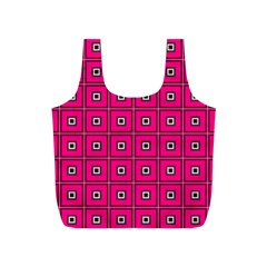 Pink Pattern Squares Full Print Recycle Bag (s)