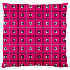 Pink Pattern Squares Large Flano Cushion Case (one Side)