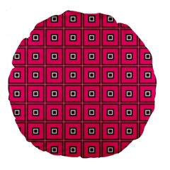 Pink Pattern Squares Large 18  Premium Flano Round Cushions