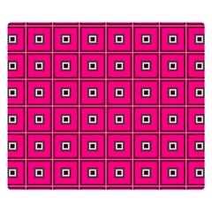 Pink Pattern Squares Double Sided Flano Blanket (small) 