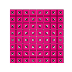 Pink Pattern Squares Small Satin Scarf (square)