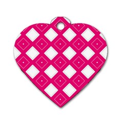 Pattern Texture Dog Tag Heart (one Side)