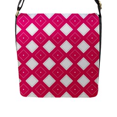 Pattern Texture Flap Closure Messenger Bag (l)