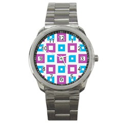 Pattern Plaid Sport Metal Watch