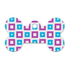 Pattern Plaid Dog Tag Bone (two Sides)