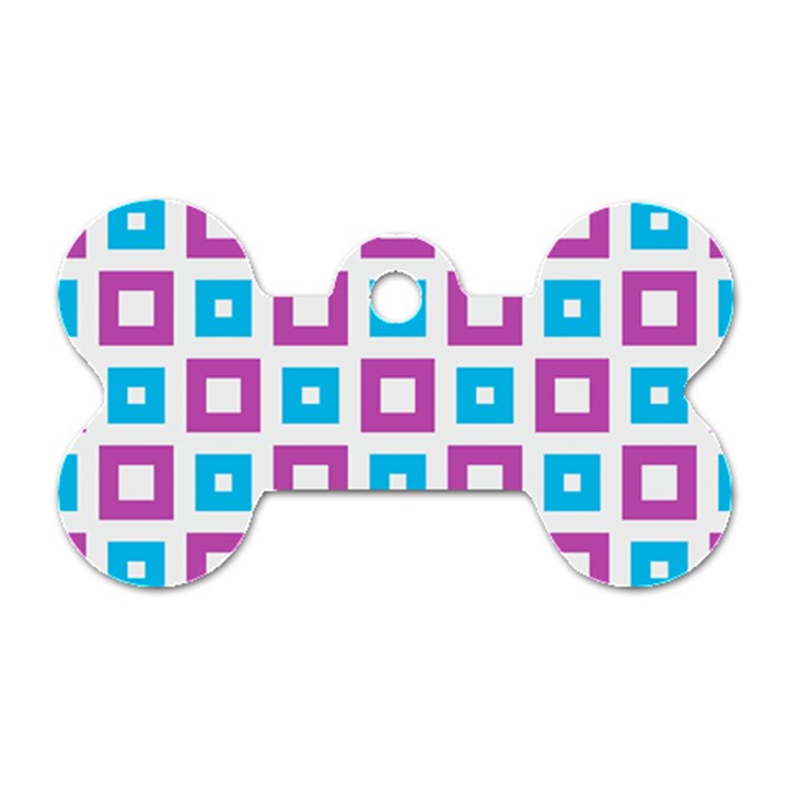 Pattern Plaid Dog Tag Bone (Two Sides)