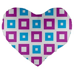 Pattern Plaid Large 19  Premium Heart Shape Cushions