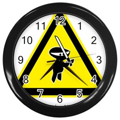 Ninja Signs Symbols Sword Fighter Wall Clock (black) by Sudhe