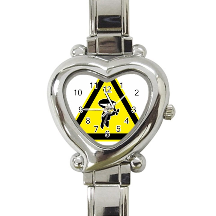 Ninja Signs Symbols Sword Fighter Heart Italian Charm Watch