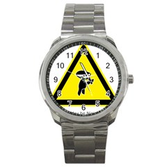 Ninja Signs Symbols Sword Fighter Sport Metal Watch by Sudhe