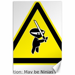 Ninja Signs Symbols Sword Fighter Canvas 24  X 36  by Sudhe