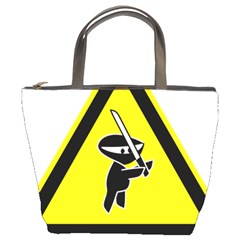 Ninja Signs Symbols Sword Fighter Bucket Bag by Sudhe