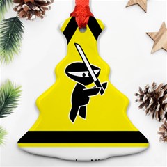 Ninja Signs Symbols Sword Fighter Christmas Tree Ornament (two Sides) by Sudhe