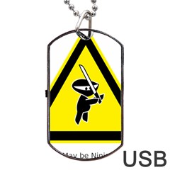 Ninja Signs Symbols Sword Fighter Dog Tag Usb Flash (two Sides) by Sudhe