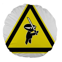 Ninja Signs Symbols Sword Fighter Large 18  Premium Round Cushions by Sudhe