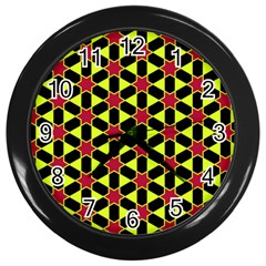 Pattern Texture Backgrounds Wall Clock (black) by HermanTelo