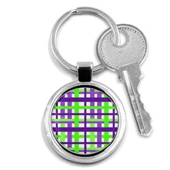 Plaid Waffle Gingham Key Chain (round) by HermanTelo