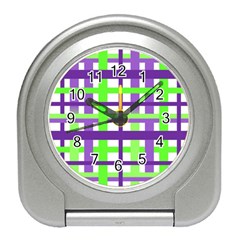 Plaid Waffle Gingham Travel Alarm Clock