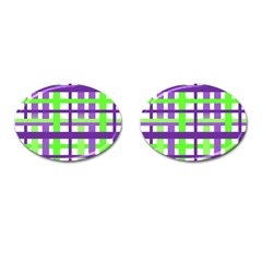 Plaid Waffle Gingham Cufflinks (oval) by HermanTelo