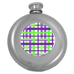 Plaid Waffle Gingham Round Hip Flask (5 Oz)