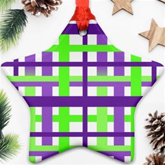 Plaid Waffle Gingham Star Ornament (two Sides)