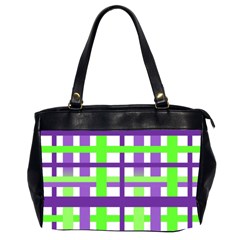 Plaid Waffle Gingham Oversize Office Handbag (2 Sides)