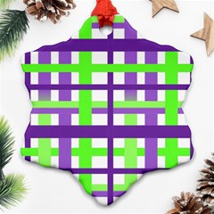 Plaid Waffle Gingham Snowflake Ornament (two Sides)