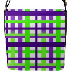 Plaid Waffle Gingham Flap Closure Messenger Bag (s)