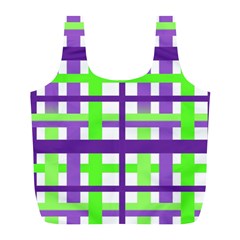 Plaid Waffle Gingham Full Print Recycle Bag (l)