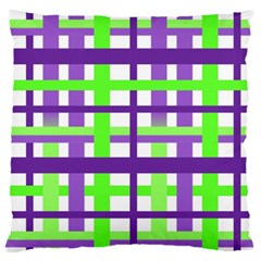 Plaid Waffle Gingham Large Flano Cushion Case (one Side) by HermanTelo