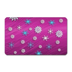 Snowflakes Winter Christmas Purple Magnet (rectangular) by HermanTelo