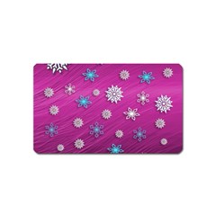 Snowflakes Winter Christmas Purple Magnet (name Card)