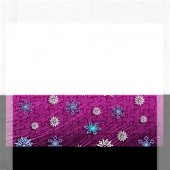 Snowflakes Winter Christmas Purple Rectangular Jigsaw Puzzl by HermanTelo