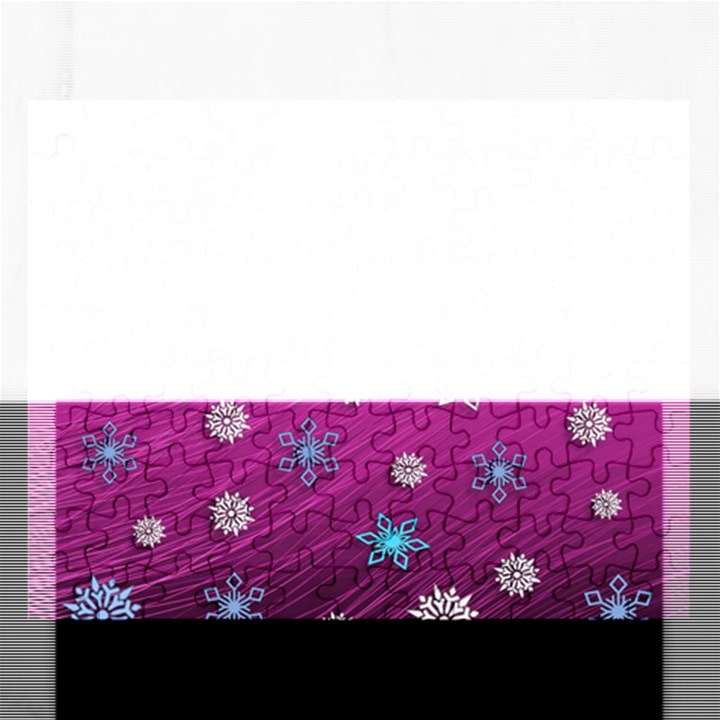 Snowflakes Winter Christmas Purple Rectangular Jigsaw Puzzl