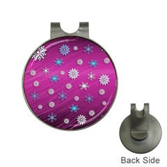 Snowflakes Winter Christmas Purple Hat Clips With Golf Markers by HermanTelo