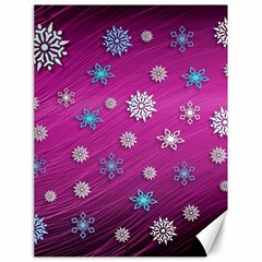 Snowflakes Winter Christmas Purple Canvas 18  X 24  by HermanTelo