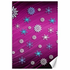 Snowflakes Winter Christmas Purple Canvas 20  X 30  by HermanTelo