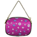 Snowflakes Winter Christmas Purple Chain Purse (One Side) Front