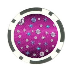 Snowflakes Winter Christmas Purple Poker Chip Card Guard (10 Pack) by HermanTelo