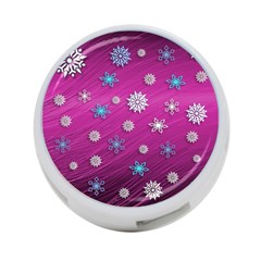 Snowflakes Winter Christmas Purple 4-port Usb Hub (two Sides) by HermanTelo