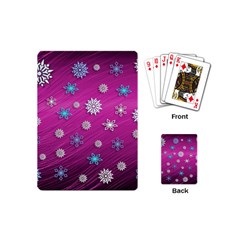 Snowflakes Winter Christmas Purple Playing Cards Single Design (mini) by HermanTelo