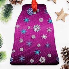 Snowflakes Winter Christmas Purple Ornament (bell)