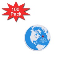 The World Day Of Struggle Against Diabet 1  Mini Buttons (100 Pack)  by Sudhe