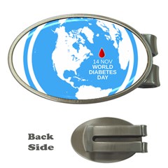 The World Day Of Struggle Against Diabet Money Clips (oval)  by Sudhe