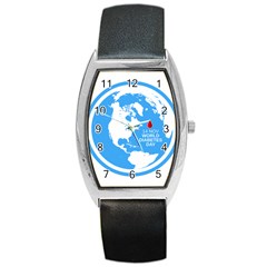 The World Day Of Struggle Against Diabet Barrel Style Metal Watch by Sudhe