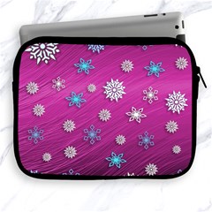 Snowflakes Winter Christmas Purple Apple Ipad 2/3/4 Zipper Cases by HermanTelo