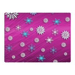 Snowflakes Winter Christmas Purple Double Sided Flano Blanket (mini)  by HermanTelo