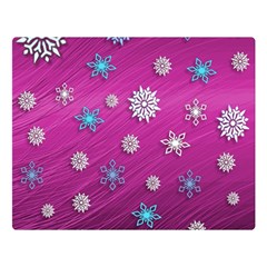 Snowflakes Winter Christmas Purple Double Sided Flano Blanket (large)  by HermanTelo