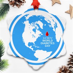 The World Day Of Struggle Against Diabet Snowflake Ornament (two Sides) by Sudhe