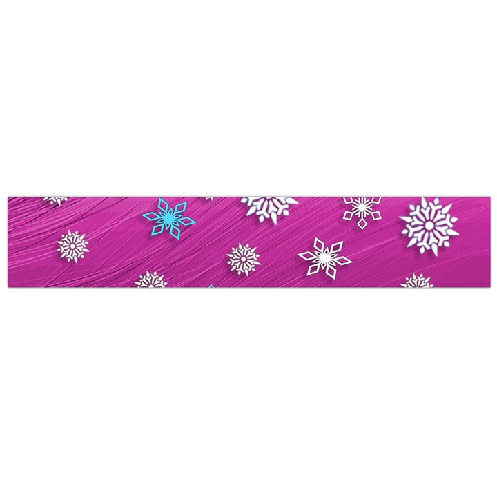 Snowflakes Winter Christmas Purple Large Flano Scarf 